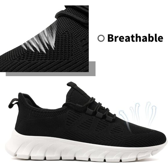 🆕Women H Black-white Running Tennis Lightweight Workout Sport Jogging Sneakers - Picture 5 of 7